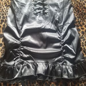 Killstar black satin skirt